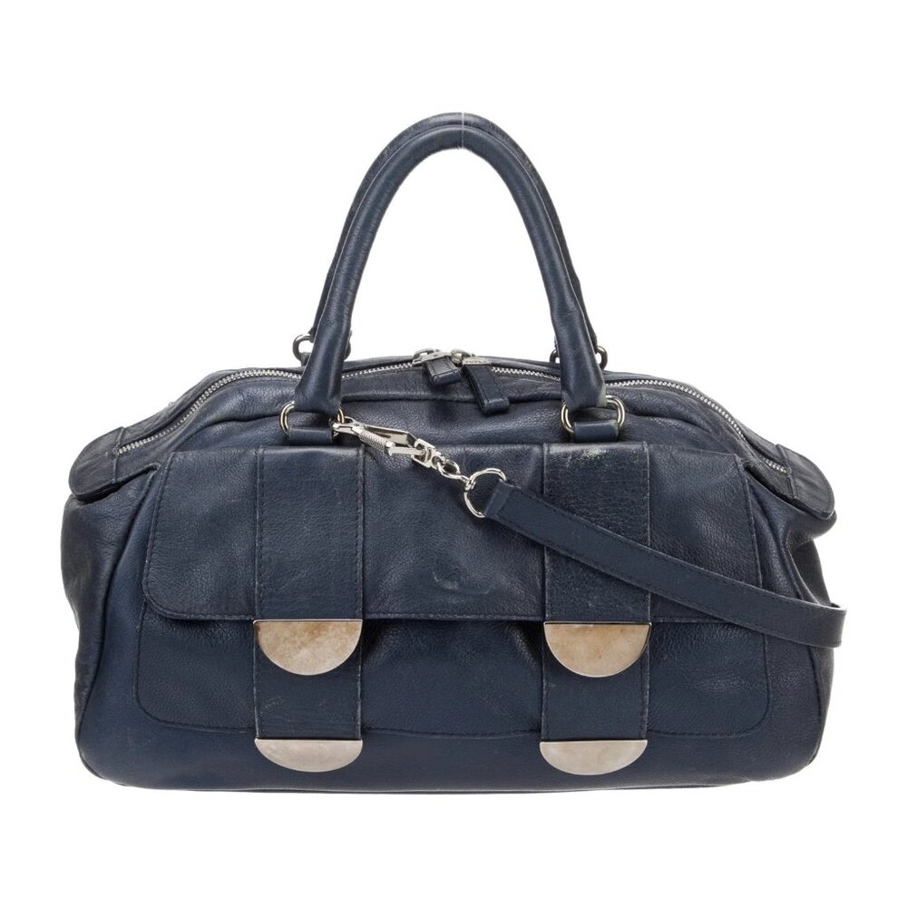 Furla Blue Leather Satchel Bag